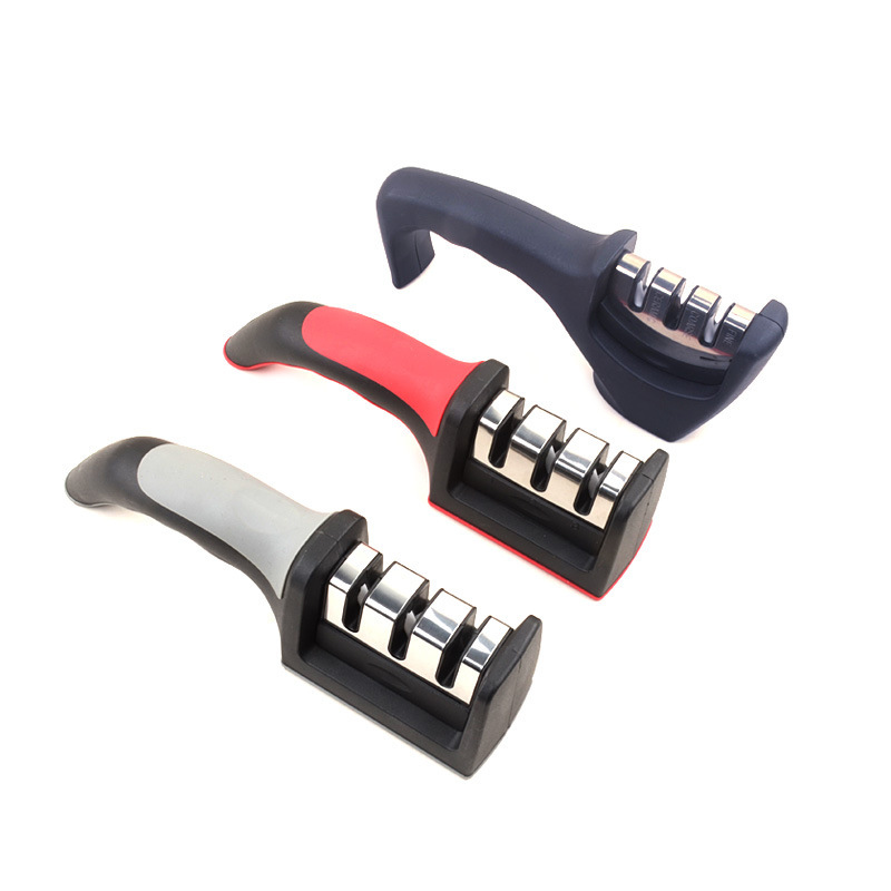 4-Stage Knife Sharpener Stainless Steel Rod Handle Multi-Function Home Kitchen Sharpening Tool 120g - Image 5