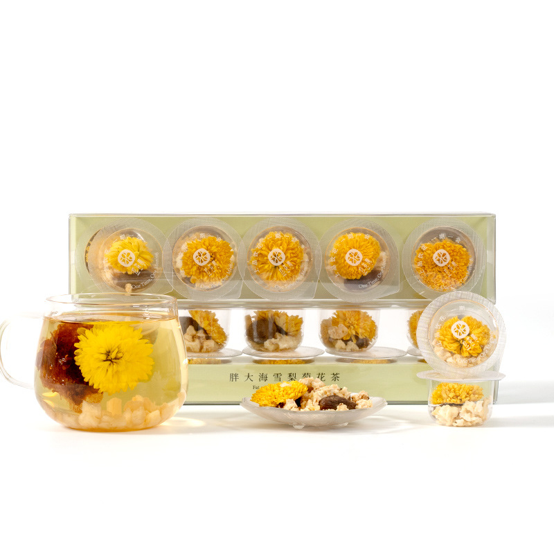 Pang Da Hai Snow Pear Chrysanthemum Herbal Tea Blend 55g 10 Jars Hot Brew Flower Tea - Image 5