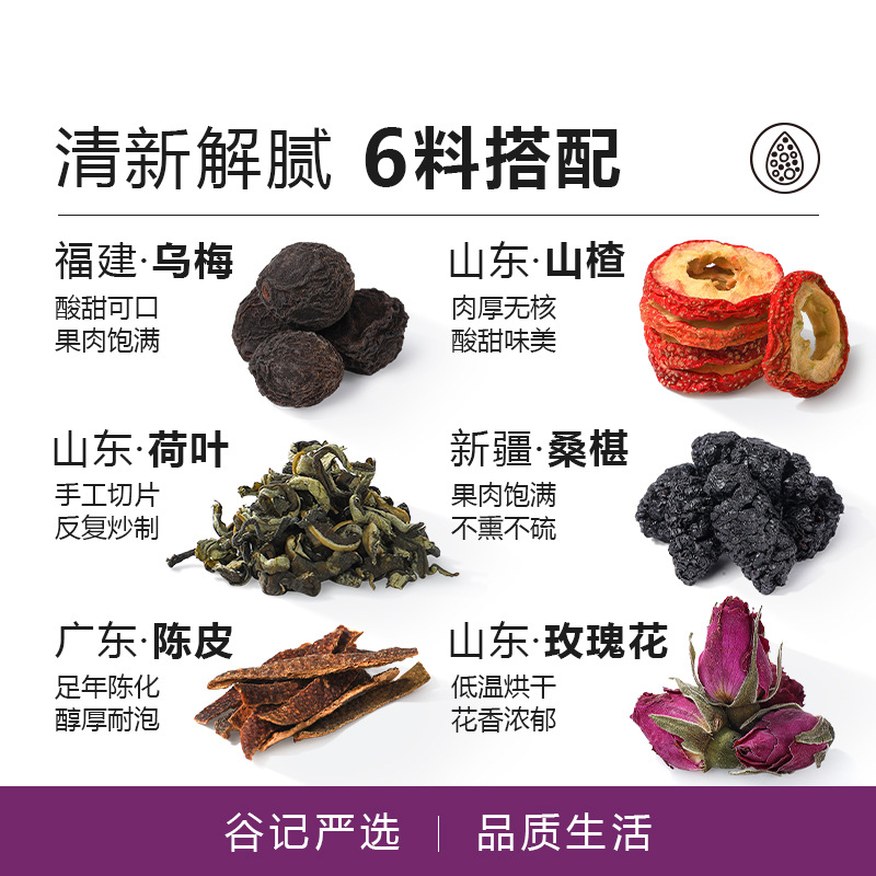 Hawthorn Mulberry Dark Plum Rose Lotus Leaf Tea Pack Sour Plum Drink Blend 430g - Image 3