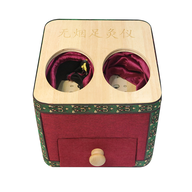 Wooden Foot Moxibustion Box with Moxa Sticks for Sole Warming Therapy and Foot Soak Spa Use - Image 5
