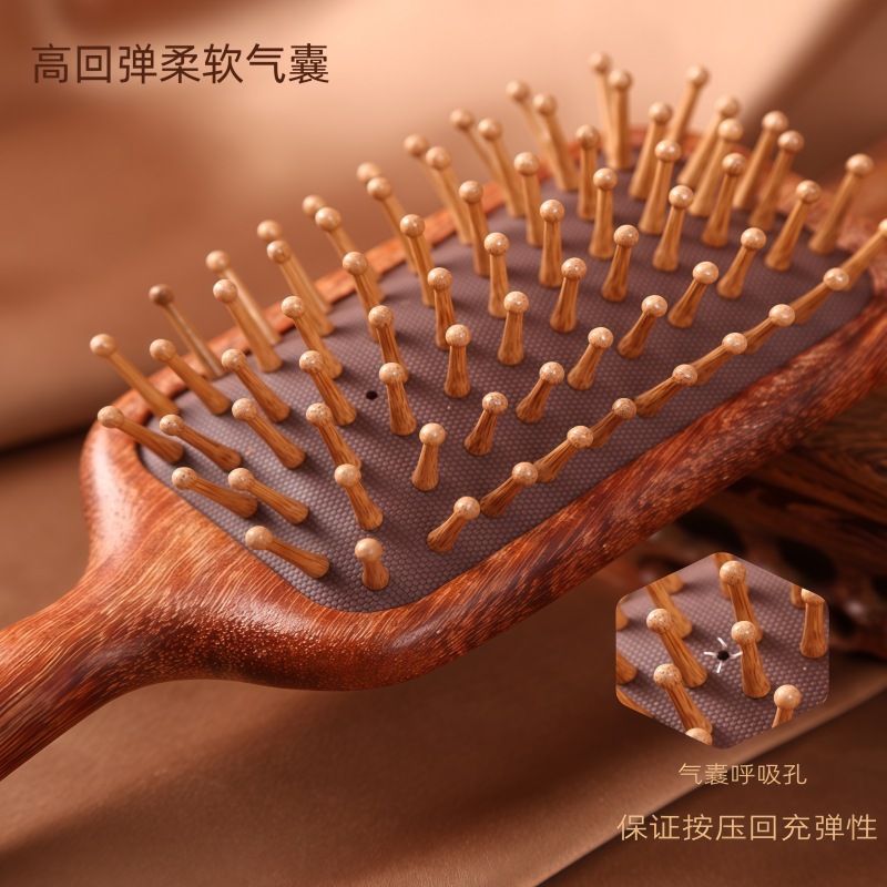 Sandalwood Air Cushion Massage Comb Anti Static Hair Scalp Care Manual Meridian Brush for Women and Home Use - Image 3