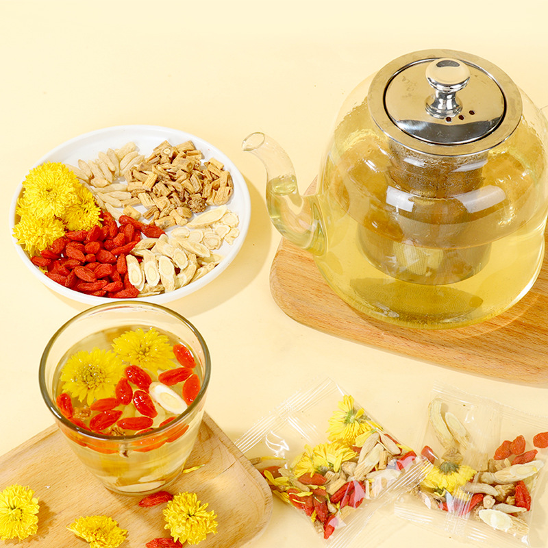 Yuanqi Liubao Tea Six Treasure Herbal Blend 120g Whole Ingredient Wellness Tea with Astragalus Codonopsis Goji - Image 4