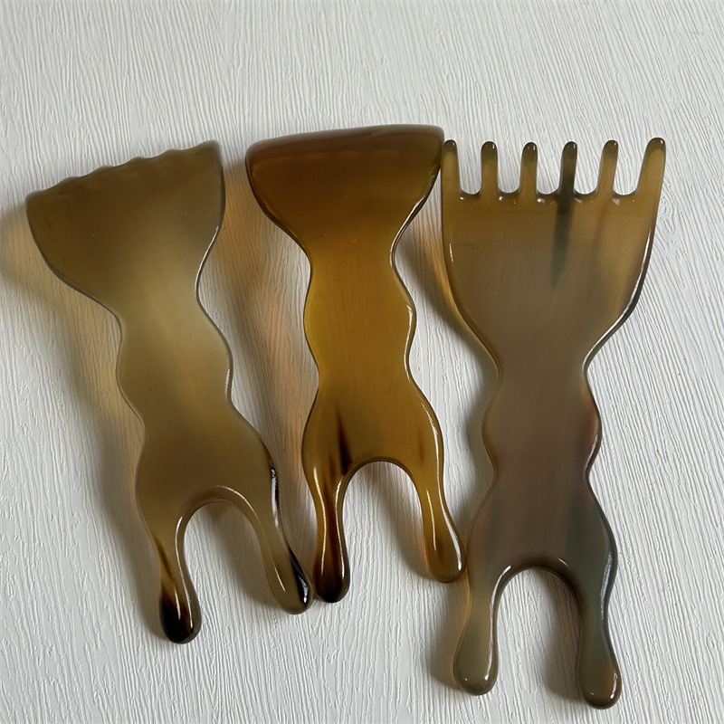 Horn Meridian Massage Comb Five Claw Rake Guasha Board Facial Beauty Tool 10-15CM - Image 2