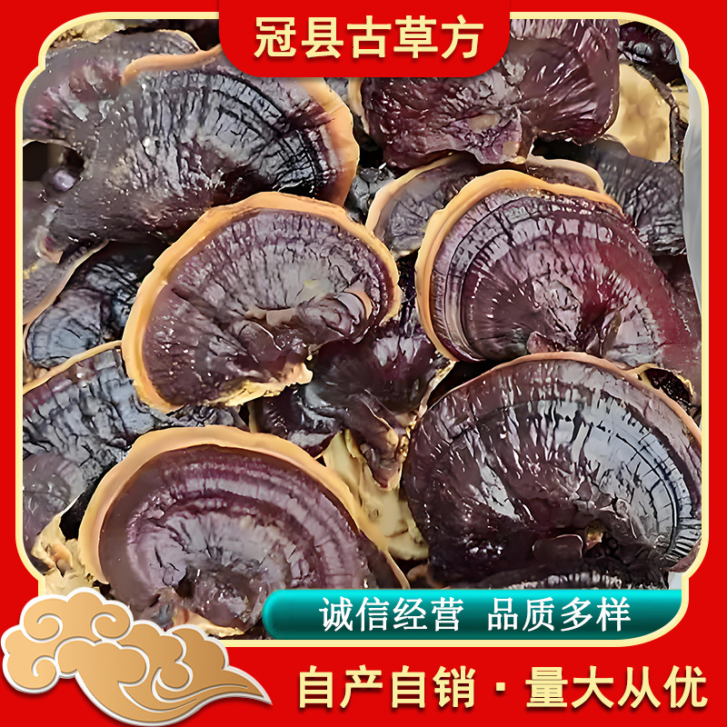Black Reishi Mushroom Dried Slices Ling Zhi for Tea Soup and Wine Soaking - Image 3