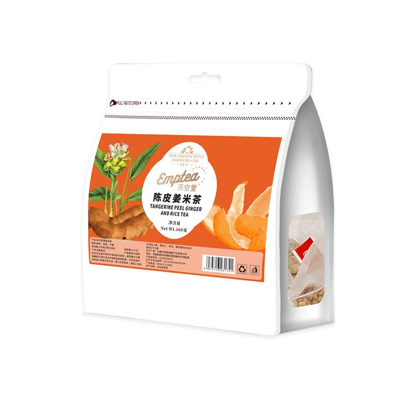 Chen Pi Jiang Mi Cha (Tangerine Peel, Ginger & Roasted Rice Tea) — Triangle Tea Bags - Image 5