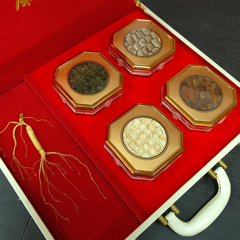 Changbai Mountain Six Treasure Herbal Gift Box with Ginseng Red Ginseng American Ginseng Deer Antler Slices Lingzhi and Dendrobium - Image 3