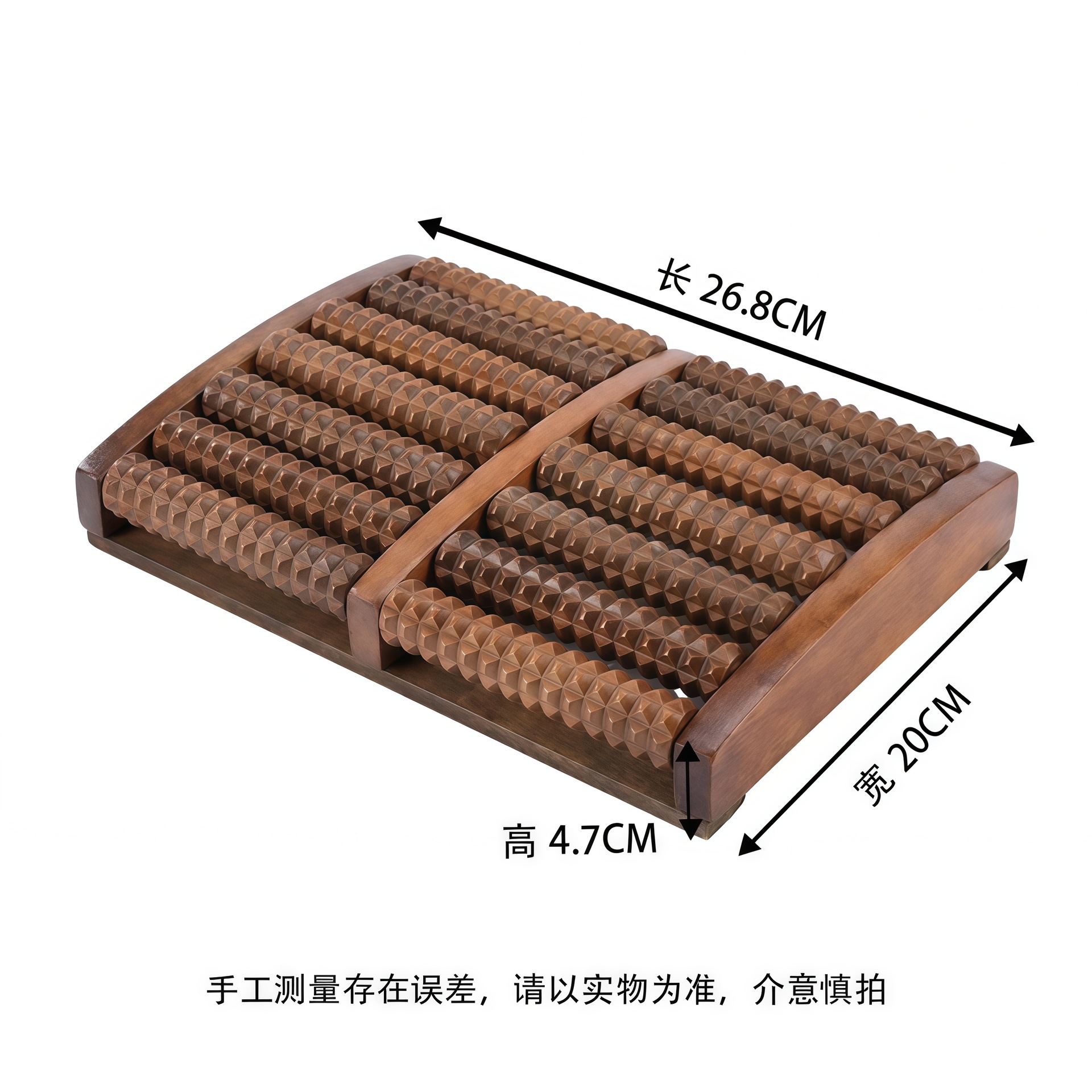 Wooden Foot Massage Roller 8-Row Beech Wood Acupressure Tool for Home Foot Relaxation 26.8cm - Image 5