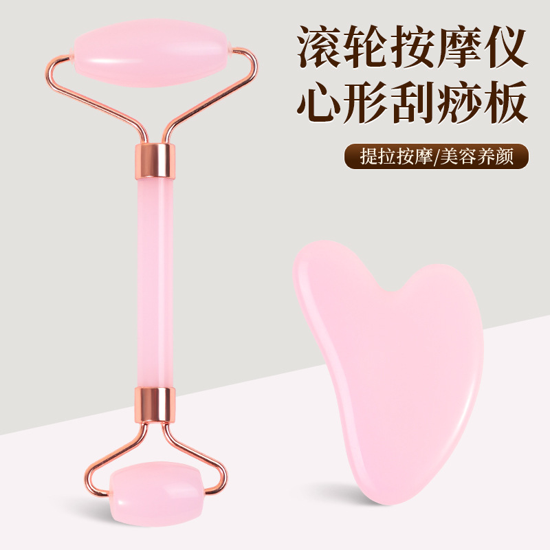 Resin Facial Massage Roller Set Double Head Gliding Beauty Tool for Face and Body - Image 2