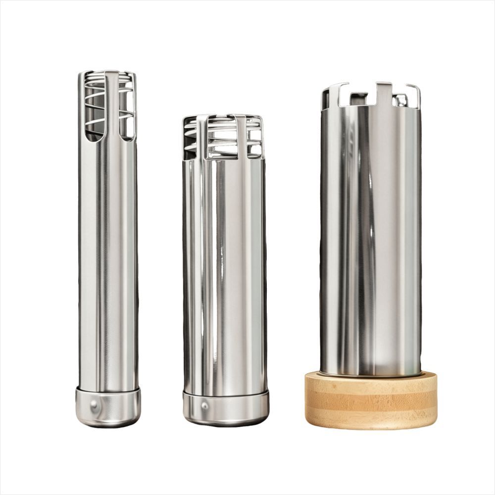 Stainless Steel Moxa Stick Pusher 4.0cm Automatic Moxibustion Box Oak Wood Body Warming Tool - Image 5