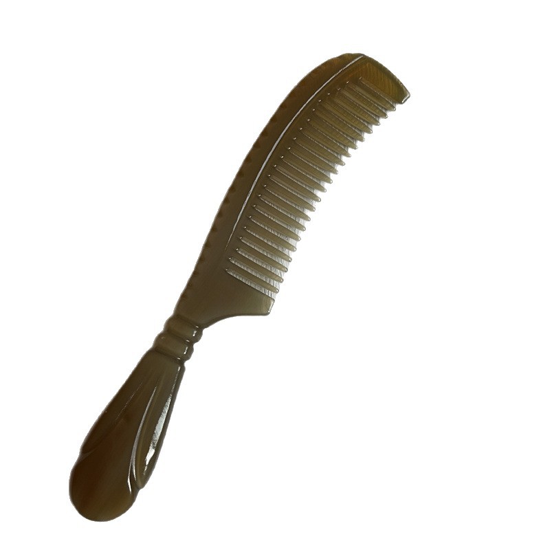 Natural Horn Comb 18cm Round Handle Massage Comb for Hair and Scalp Care - Image 5