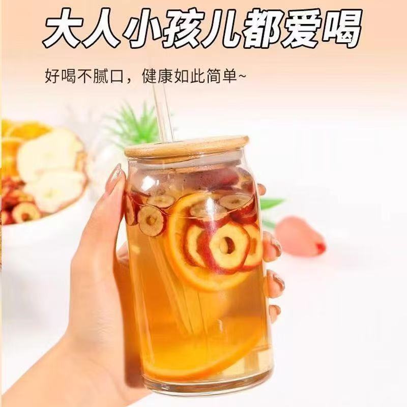 Apple Hawthorn Hot Orange Tea with Red Date — Blended Fruit Herbal Tea, 5 Handmade Sachets - Image 4