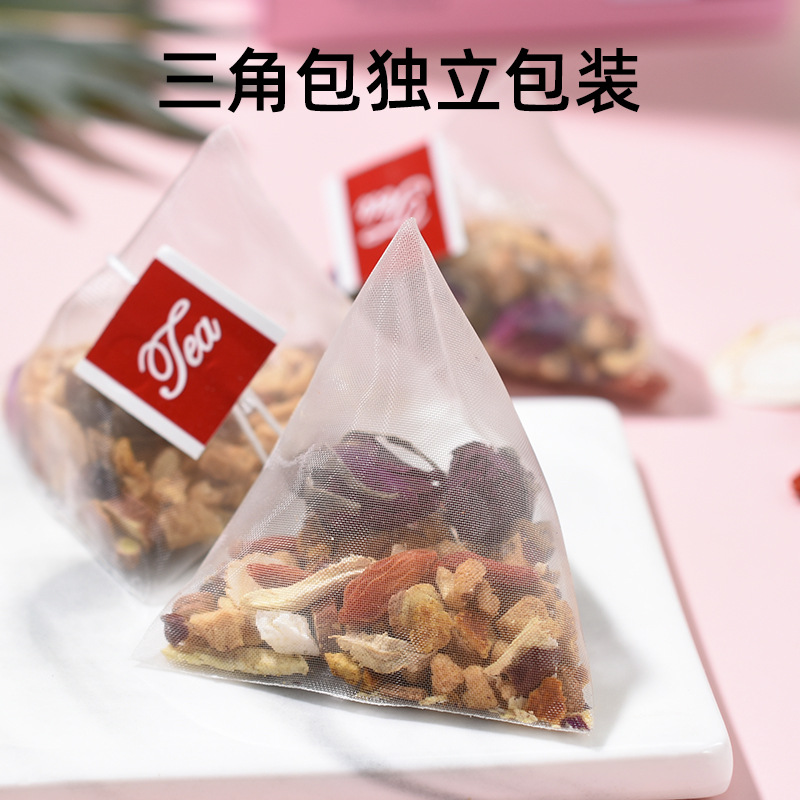 Ginseng Rose Wellness Tea 120g Pyramid Tea Bags with Goji Ginger Jujube for Daily Herbal Brewing - Image 2