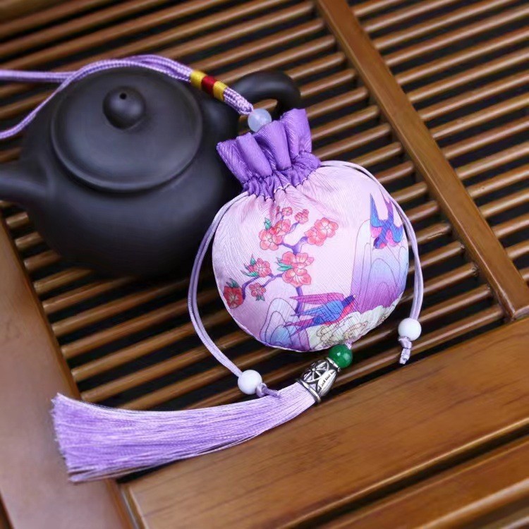Mugwort Sachet Ai Cao 艾草 Embroidered Herbal Pouch for Car Hanging and Dragon Boat Festival Gift - Image 2