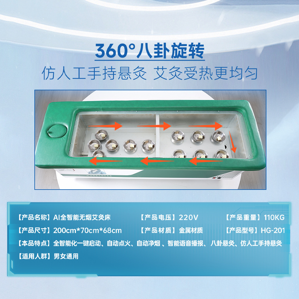 Full Body Moxibustion Bed Ai Jiu Automatic Smokeless Moxa Therapy Device for Home and Spa Use - Image 2