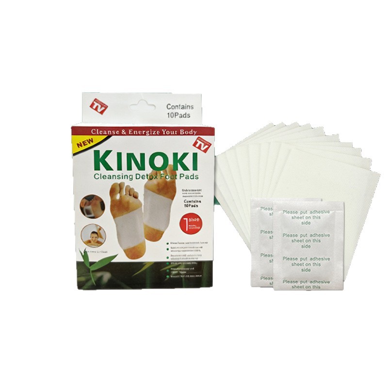 Kinoki Gold Foil Foot Patches Herbal Foot Care Warm Sole Patch 10 Pieces - Image 5