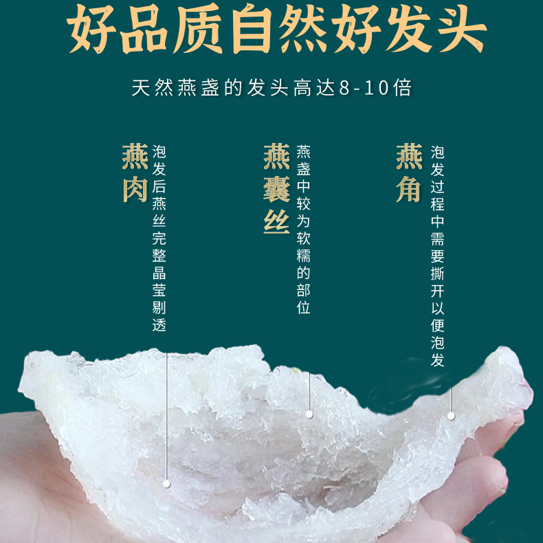 Premium White Bird's Nest Yan Wo Golden Swiftlet Nest Cups 100g Gift Box for Nourishing Soups - Image 3