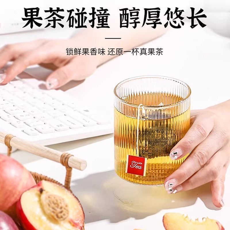 Peach Oolong Tea Bags (Camellia sinensis + Apple + Peach) — Triangle Sachets, Sugar-Free Fruit Tea - Image 4