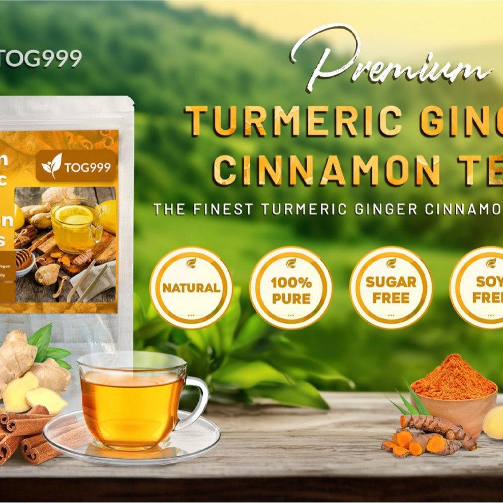 Ginger Turmeric Tea Bags Jiang Huang Ginger Tea 120 Bags Warming Herbal Brew - Image 2