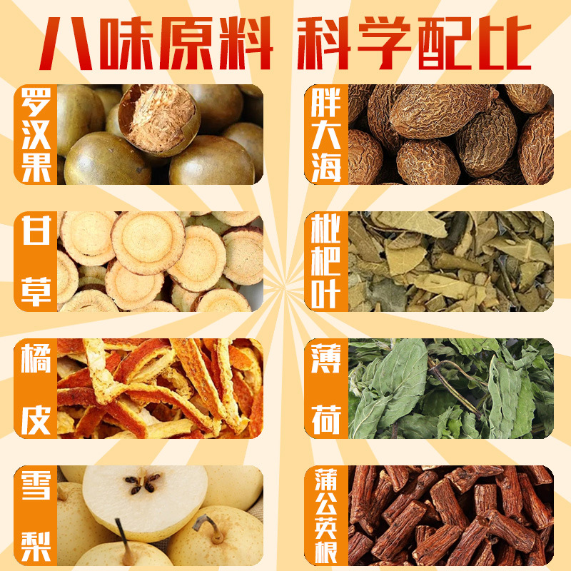 Pang Da Hai & Luo Han Guo Pear Tea — Herbal Tea Bags with Mint & Licorice - Image 4