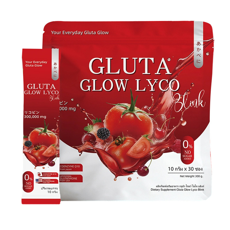 Gluta Glow Lycopene Powder 10g x 30 Sachets Sugar-Free Antioxidant Drink Mix 300g - Image 5