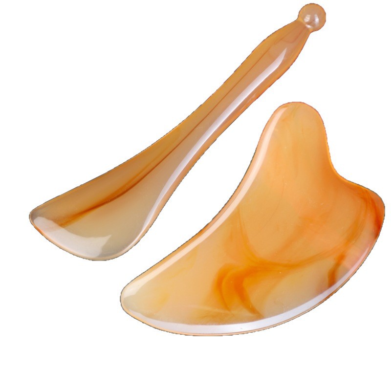 Resin Gua Sha Facial Massage Tool Set 4 Piece Guasha Board Eye Roller Acupoint Stick for Face Care - Image 5