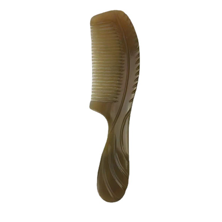 Natural Horn Comb Handle Massage Comb 20cm Smooth Round Teeth Scalp and Body Gua Sha Tool - Image 5