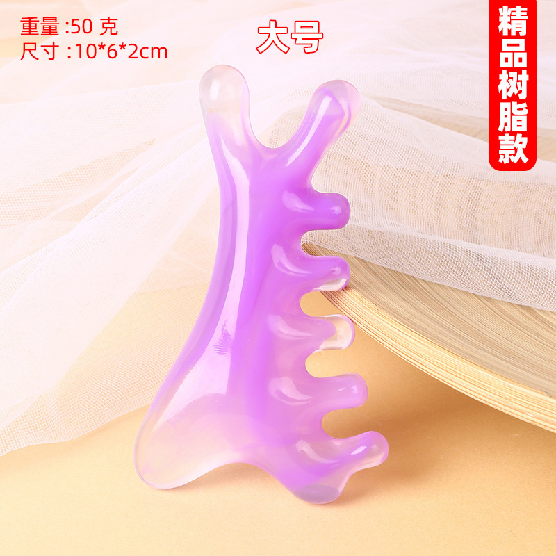 4-in-1 Resin Scalp Massage Comb with Gua Sha Edge for Head and Face Meridian Care - Image 3