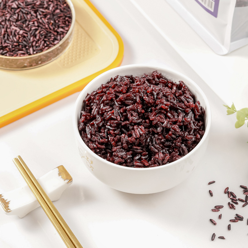 Yunnan Terrace Purple Rice Old Variety Fresh Crop Glutinous Purple Rice Whole Grain 500g Bag - Image 3