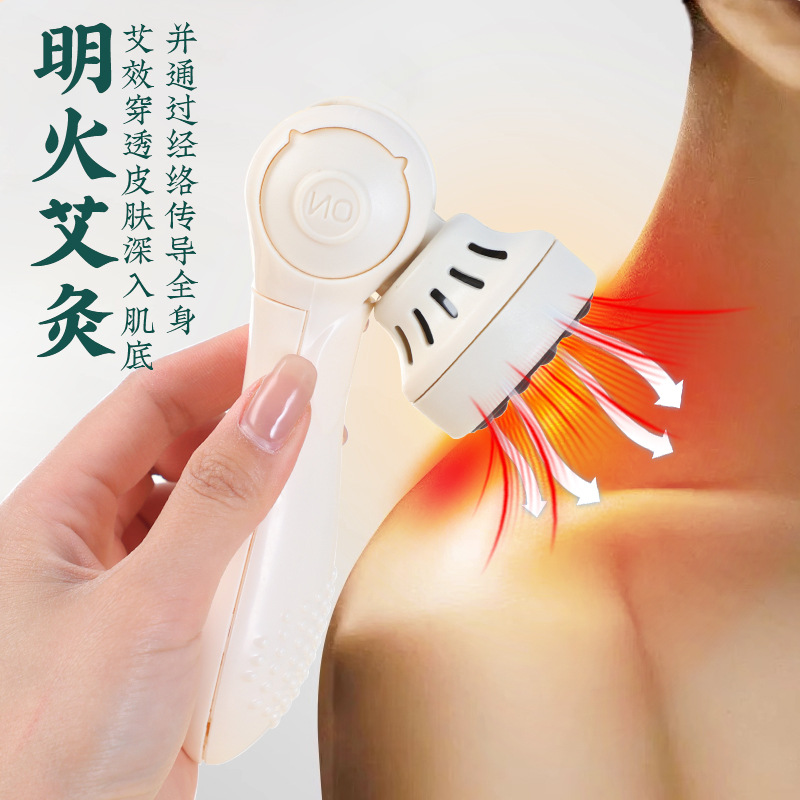 Bian Stone Moxa Roller Stick Facial Massage Tool Handheld Moxibustion Jar Rolling Home Use 0.3KG - Image 3