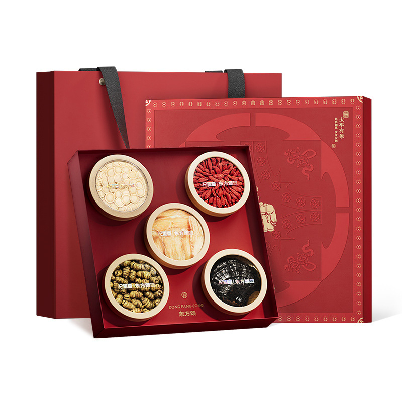 Five-Herb Gift Box American Ginseng Goji Black Reishi Dendrobium 270g Sliced Wellness Set - Image 5