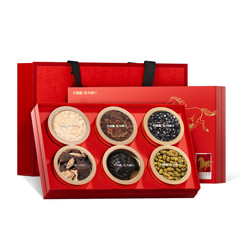 Dongfang Song Six Herb Gift Box with American Ginseng Purple Reishi and Black Goji Berry 215g New Year Horse Year Set - Image 5