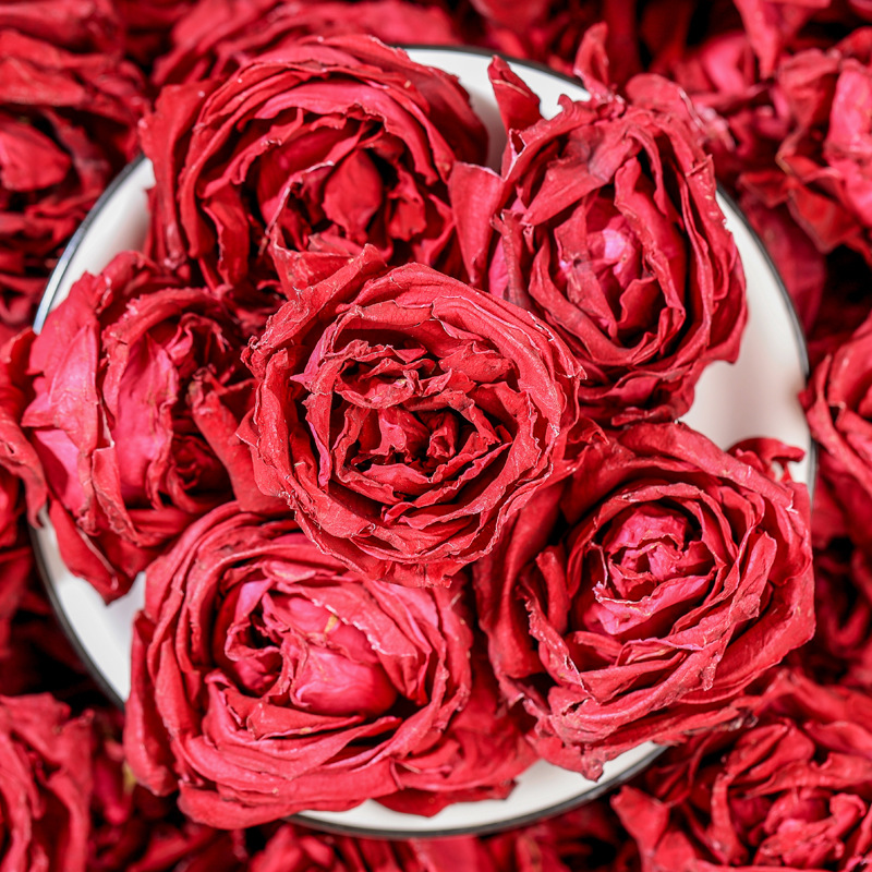 Yunnan First Harvest Freeze Dried Dark Red Rose Tea Double Petal Rose Buds Loose Flower Tea 50g - Image 2