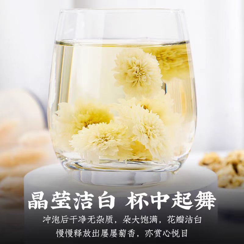 White Chrysanthemum Tea Bai Ju Hua Loose Flower Tea 35g Canister for Hot Brewing - Image 3