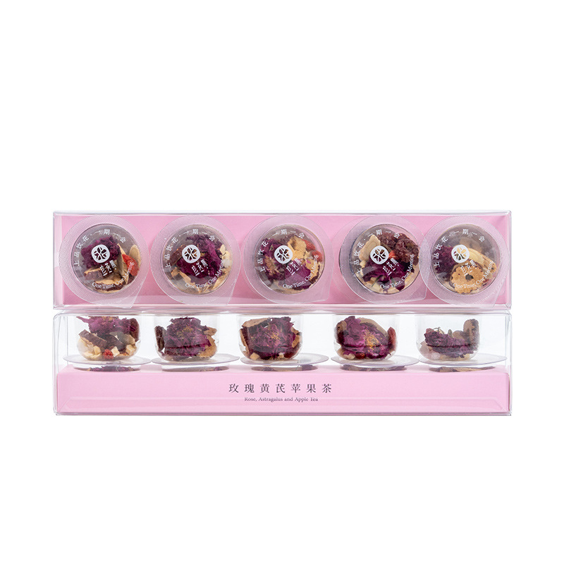 Rose Astragalus Apple Tea 10 Mini Cans Portable Floral Herbal Tea Blend Hot Brew Gift Box 60g - Image 5