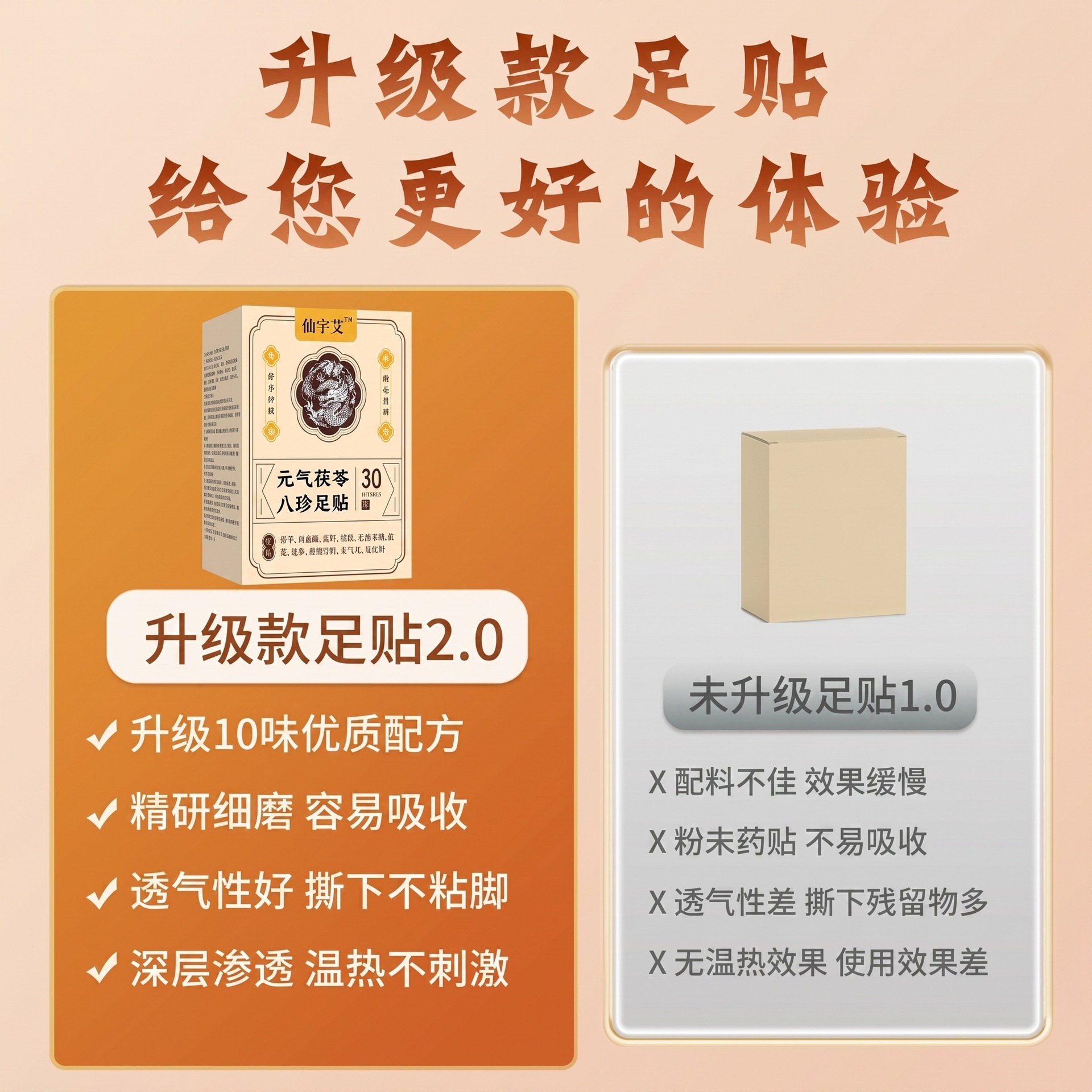 Yuanqi Fuling Bazhen Foot Patches 30 Pcs Moxa Herbal Foot Pads for Relaxing Foot Care - Image 2