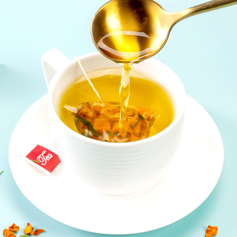 Pumpkin Bamboo Leaf Tea 5g x 50 Triangle Tea Bags Sweet Hot or Cold Brew Wellness Tea - Image 3