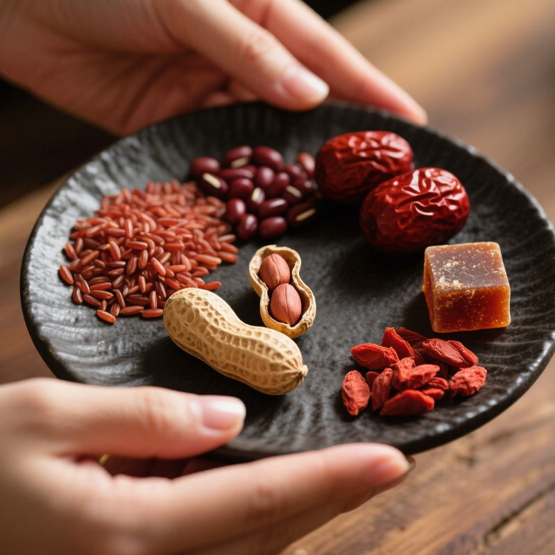 Five Red Powder Wu Hong Fen Instant Herbal Grain Drink Mix 250g Red Bean Red Rice Jujube Breakfast Meal Replacement - Image 2