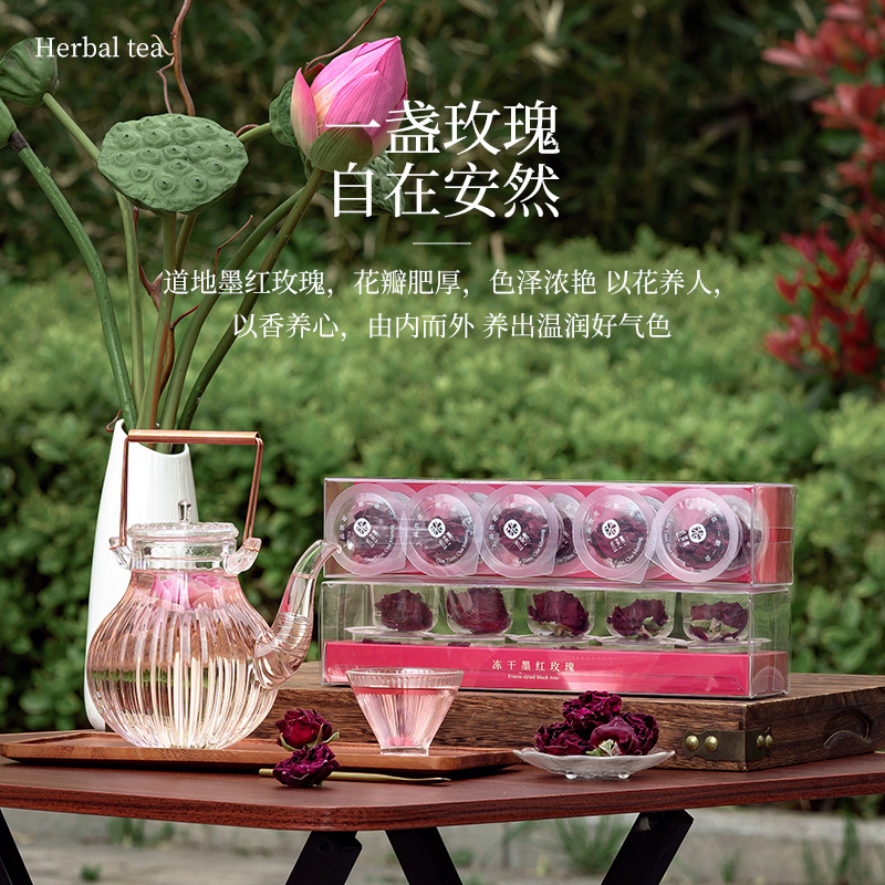 Freeze-Dried Mo Hong Rose Flower Tea 50g Whole Dried Rose Buds for Herbal Infusions - Image 3