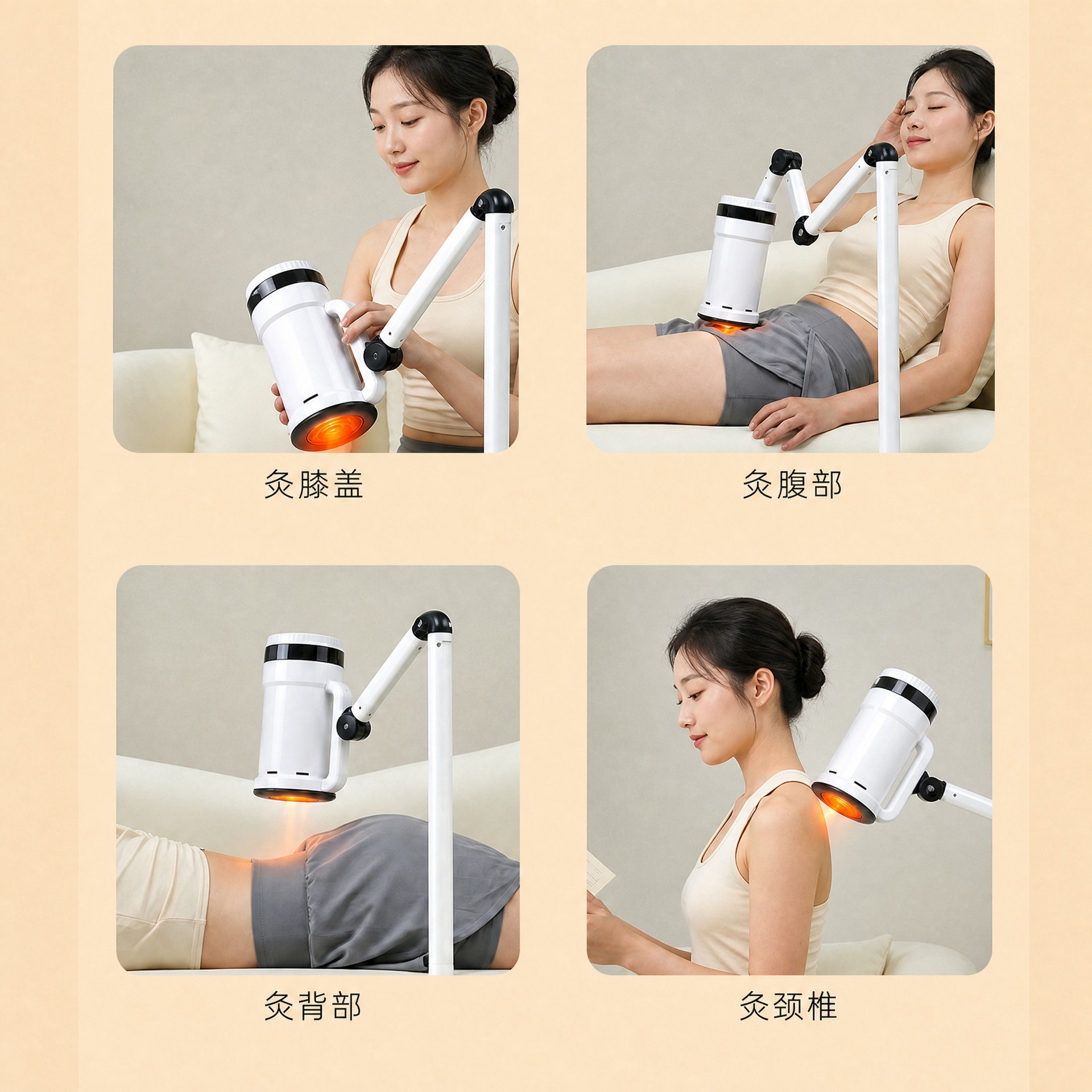 Moxa Stick Holder Set Smokeless Suspended Moxibustion Device with Smart Temperature Control Stand for Home Warm Therapy 18 Pure Moxa Cones - Image 4