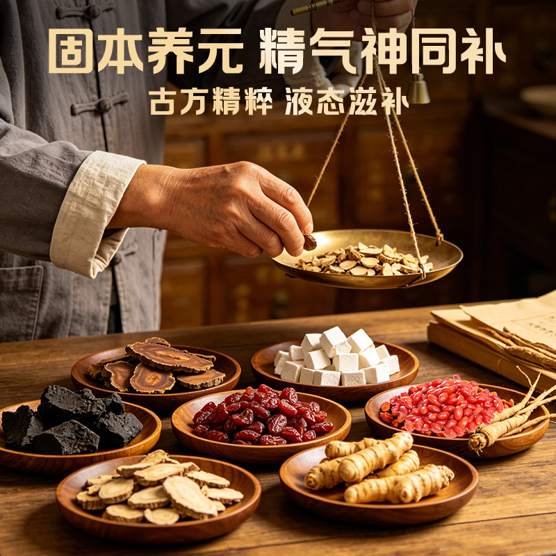Liuwei Dihuang Ginseng Goji Herbal Drink Concentrate 30ml Sachets 60 Pack Men's Wellness - Image 2