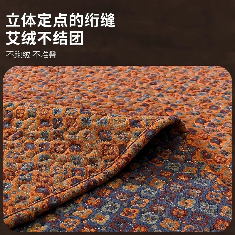 Qiai Mugwort Herbal Mattress Pad 70x150cm Double Layer Cotton Ai Rong Bed Topper Four Seasons Home Use - Image 2