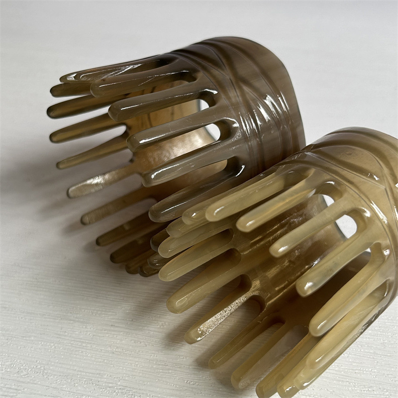 Horn Massage Comb for Scalp and Head 10cm Long Teeth Meridian Gua Sha Style Head Therapy Comb - Image 3