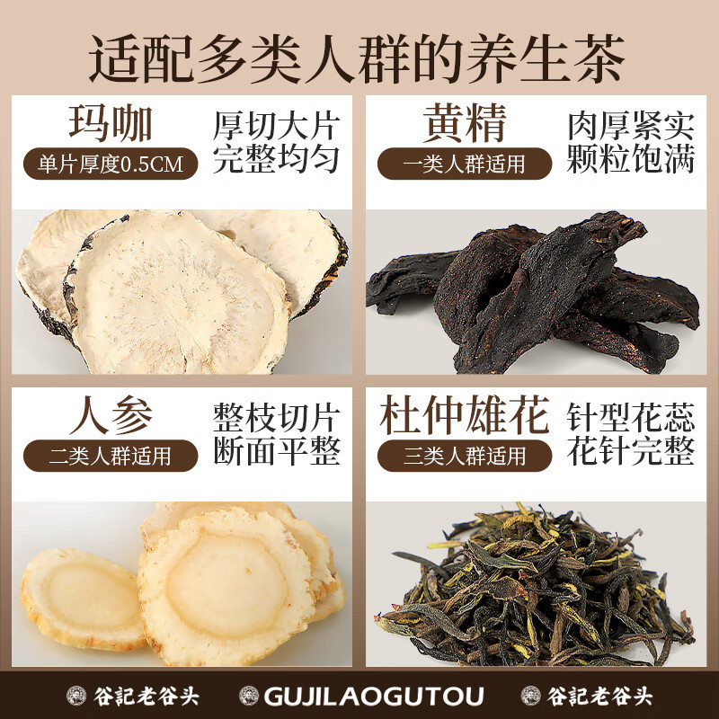 Ginseng Polygonatum Eucommia Male Flower Tea Blend with Mulberry and Raspberry 30 Cans - Image 3