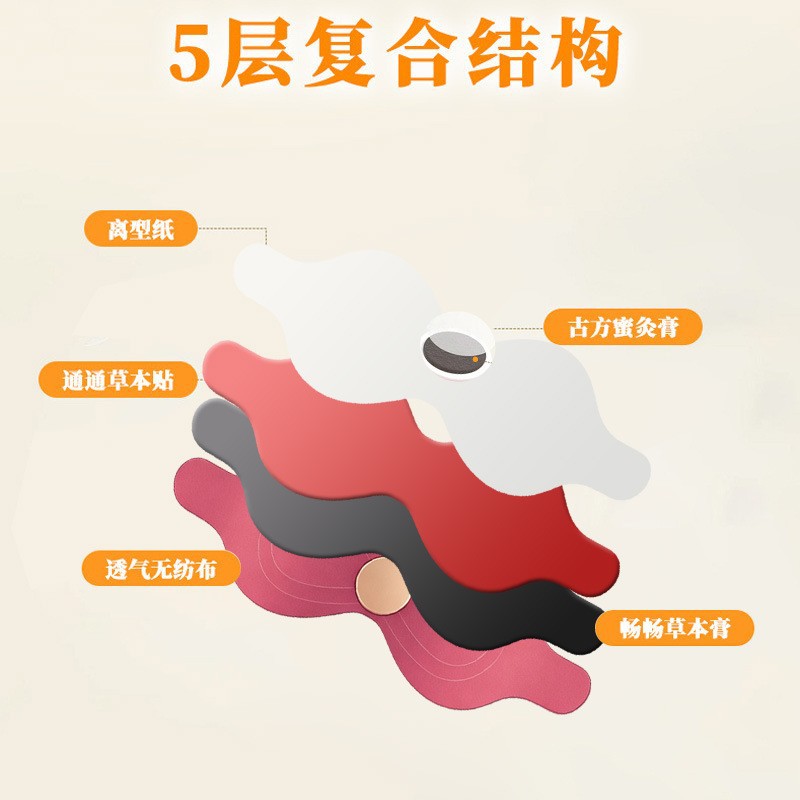 Custom Red Slim Waist Double C Herbal Navel Patch Mugwort Moxibustion Belly Sticker Ai Cao Tie - Image 4