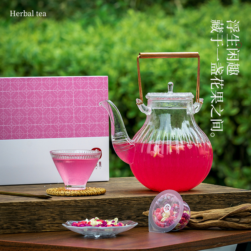 Freeze-Dried Dragon Fruit Double Berry Drink Floral Fruit Tea Blend 60g Sugar-Free Hot Brew Gift Jar - Image 3