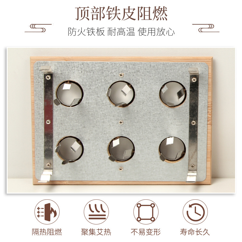 Six Hole Bamboo Moxibustion Box Ai Jiu Ge Traditional Moxa Warming Device for Body Therapy - Image 3