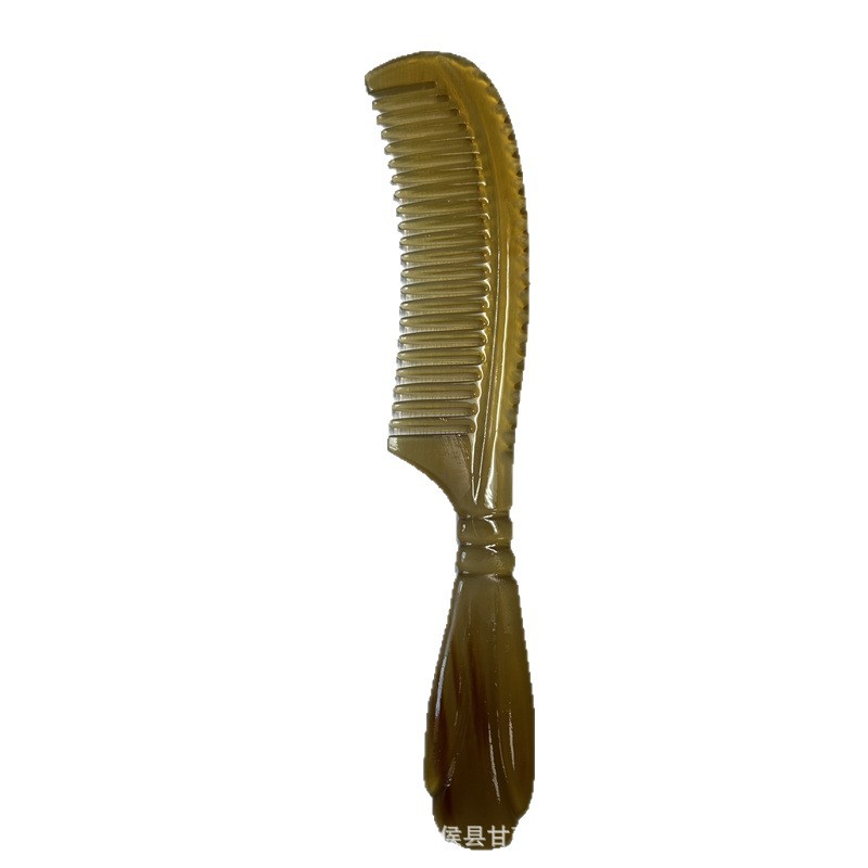 Horn Comb Gua Sha Board 18cm Thick Ox Horn Hair Comb for Men Travel Smooth Styling - Image 5