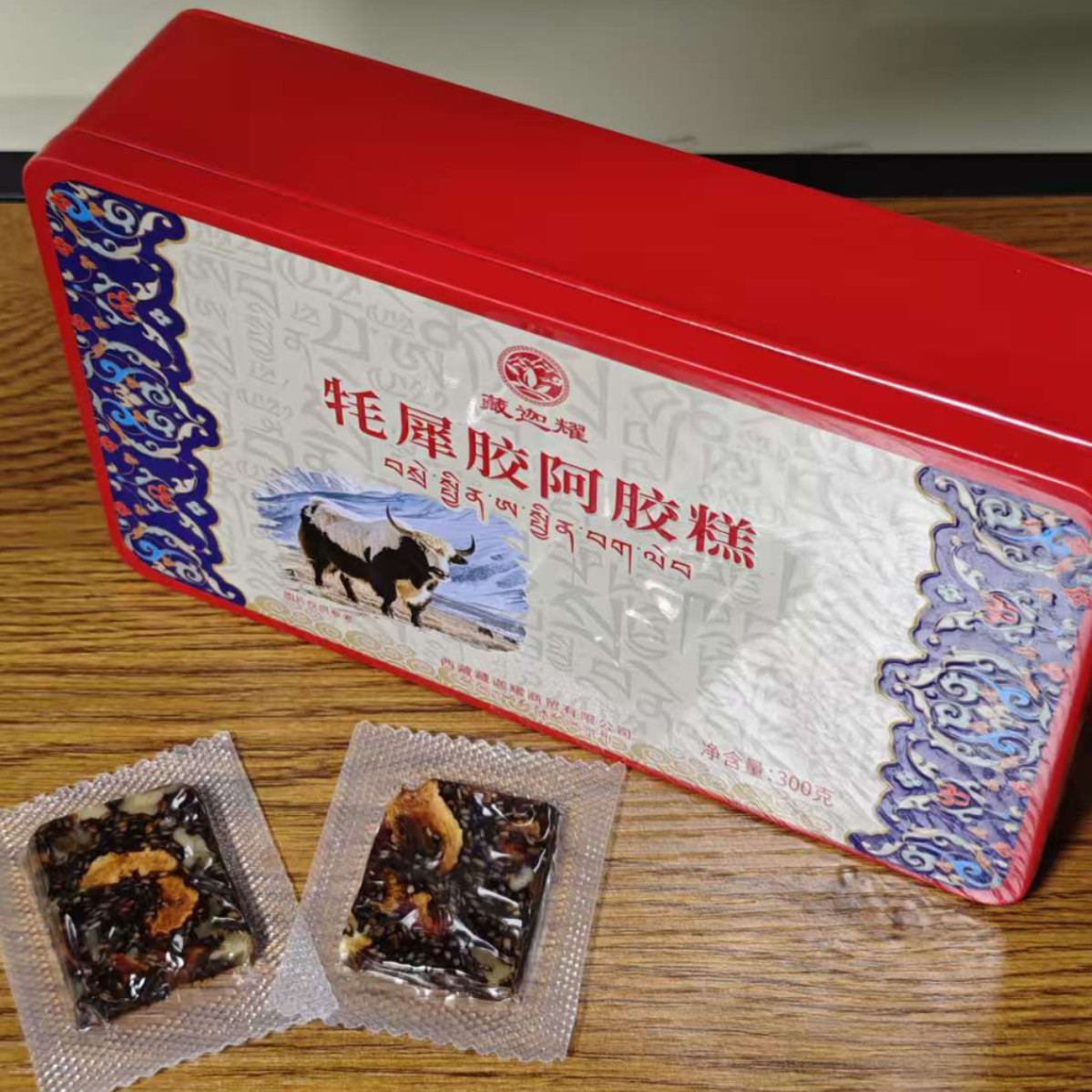 Tibetan Donkey-Hide Gelatin Cake Ejiao Gao 300g Box Traditional Herbal Confection - Image 2