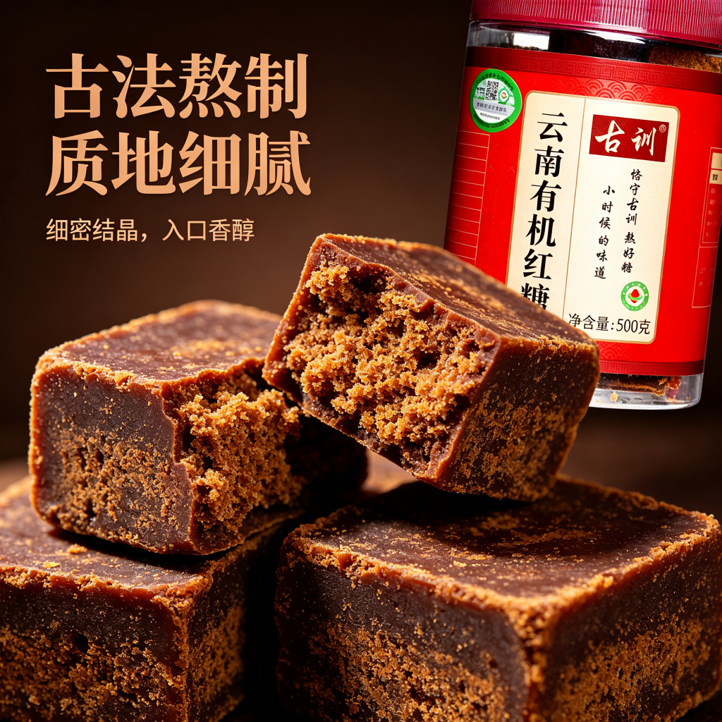 Organic Brown Sugar Ginger Tea Blocks 500g Yunnan Old Ginger Rose Instant Warm Drink - Image 4