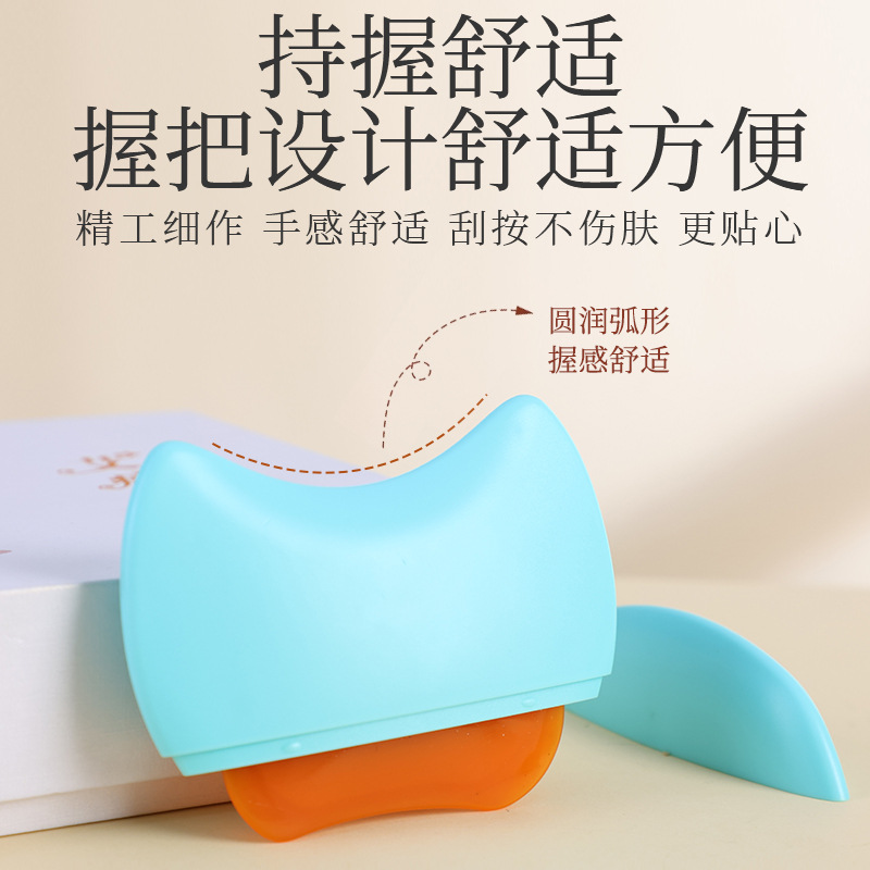 Gua Sha Massage Board Full Body Scraping Tool with Mugwort Rose Essential Oil Set for Back Meridian Care - Image 2